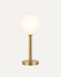 Veyraine Orb Table Lamp with opal glass globe and brass stem